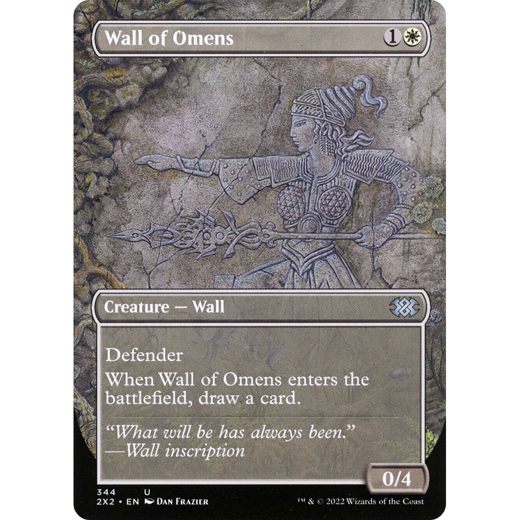 Wall of Omens (Borderless) (2X2-344) - Double Masters 2022 (Borderless) Foil