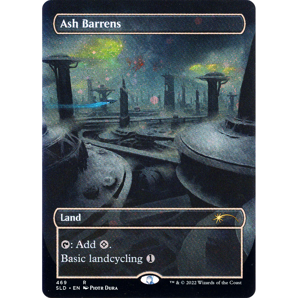 Ash Barrens (Borderless) (Galaxy Foil) (SLD-469) - Secret Lair Drop (Borderless) Foil