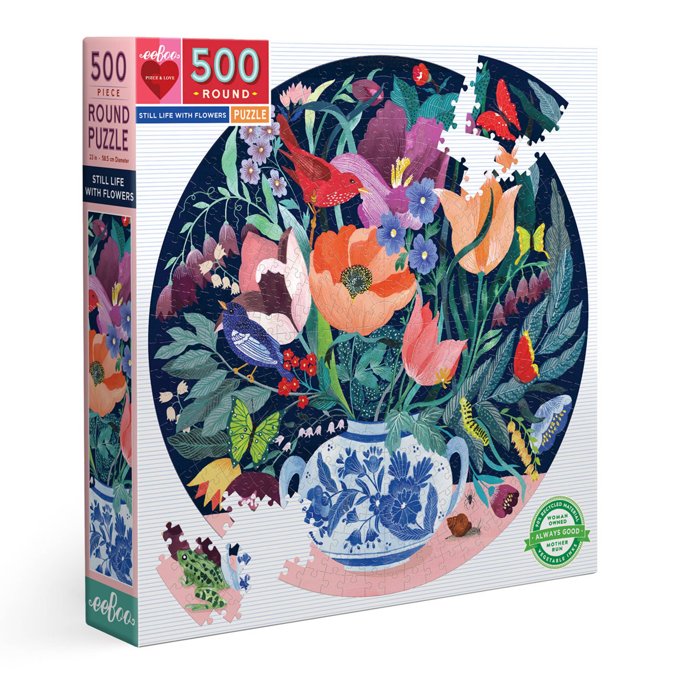 Still Life with Flowers 500pc Round Puzzle
