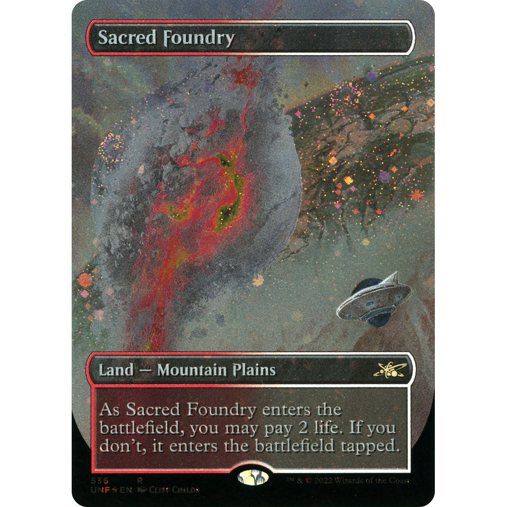 Sacred Foundry (Borderless) (Galaxy Foil) (UNF-536) - Unfinity (Borderless) Foil