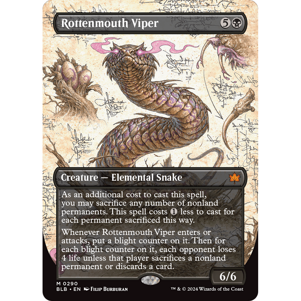 Rottenmouth Viper (BLB-290) - Bloomburrow: (Showcase) (Borderless) Foil