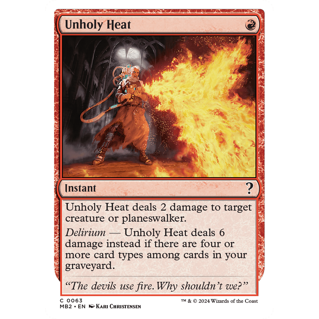 Unholy Heat (White Border) (MB2-063) - Mystery Booster 2