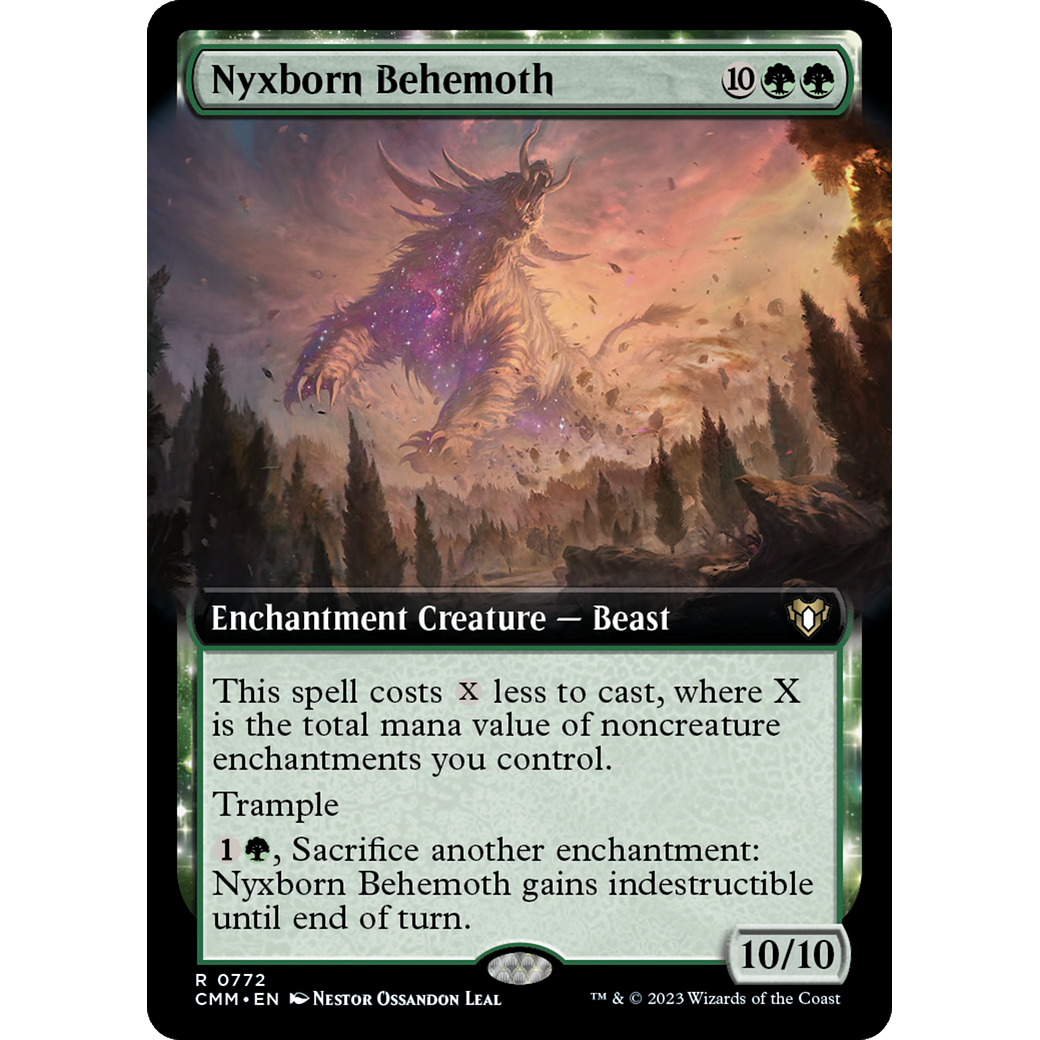Nyxborn Behemoth (CMM-772) - Commander Masters: (Extended Art, enchantment) Foil