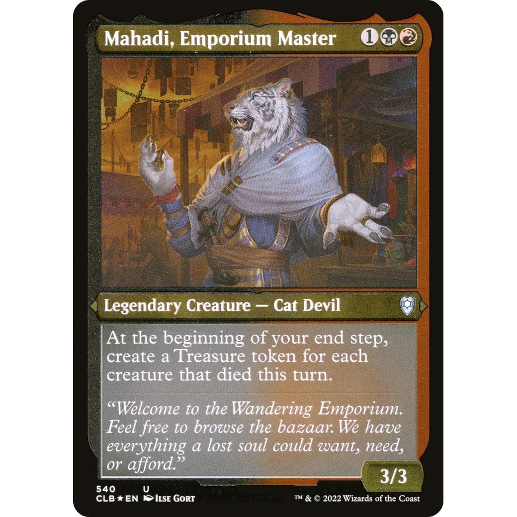 Mahadi, Emporium Master (CLB-540) - Commander Legends: Battle for Baldur's Gate Etched Foil