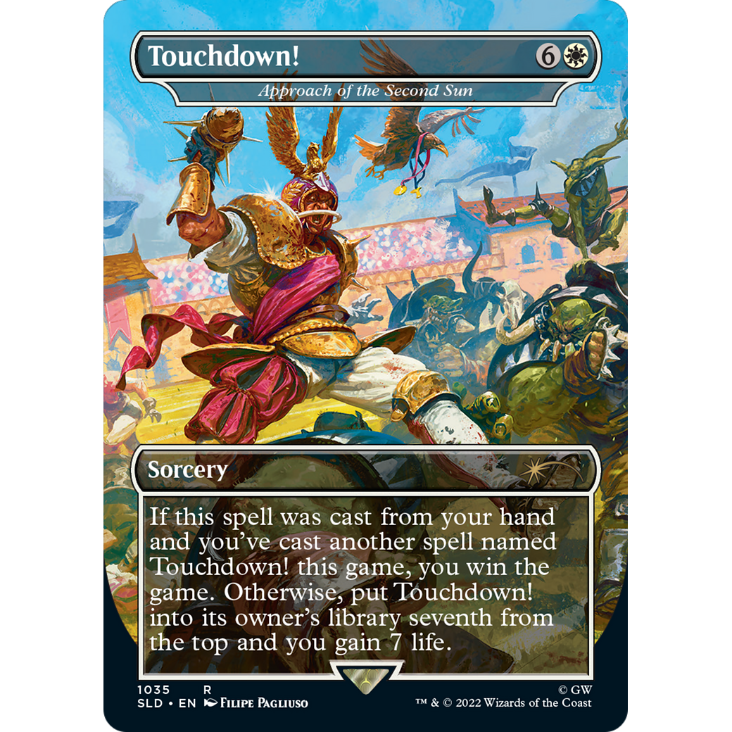 Touchdown! - Approach of the Second Sun (Borderless) (SLD-1035) - Secret Lair Drop / Touchdown! (Borderless) Foil