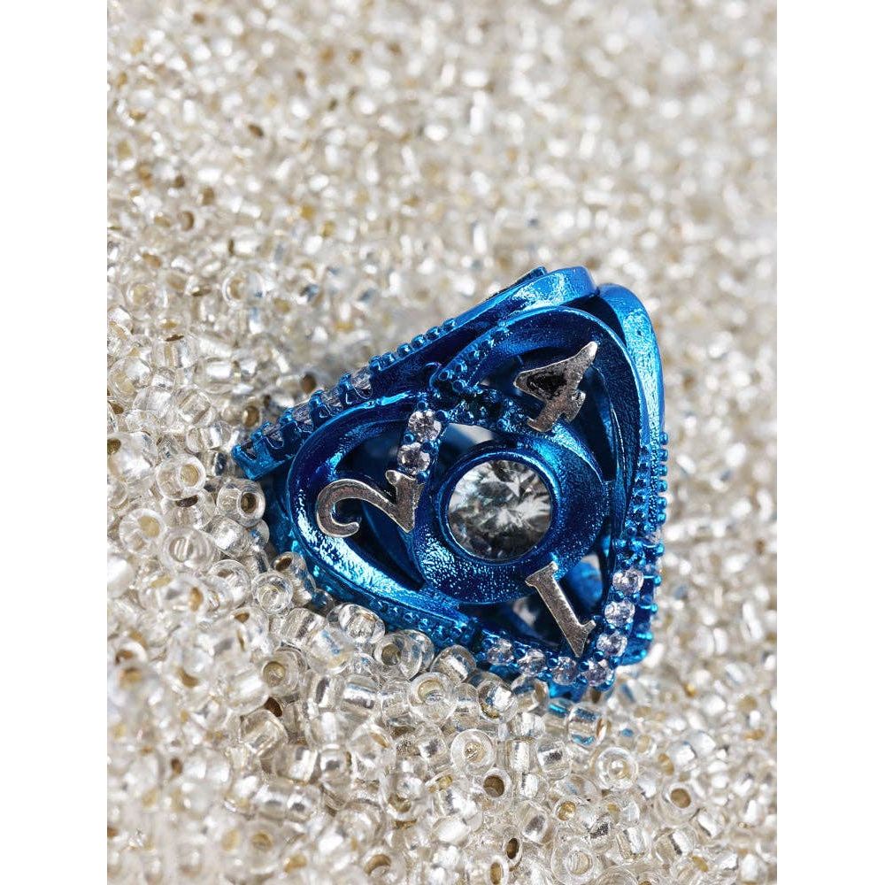 Hollow Hearts: Jeweled Blue - Metal RPG Dice Set