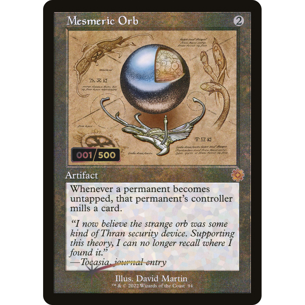 Mesmeric Orb (Schematic) (Serial Numbered) (BRR-094) - The Brothers' War Retro Artifacts Foil