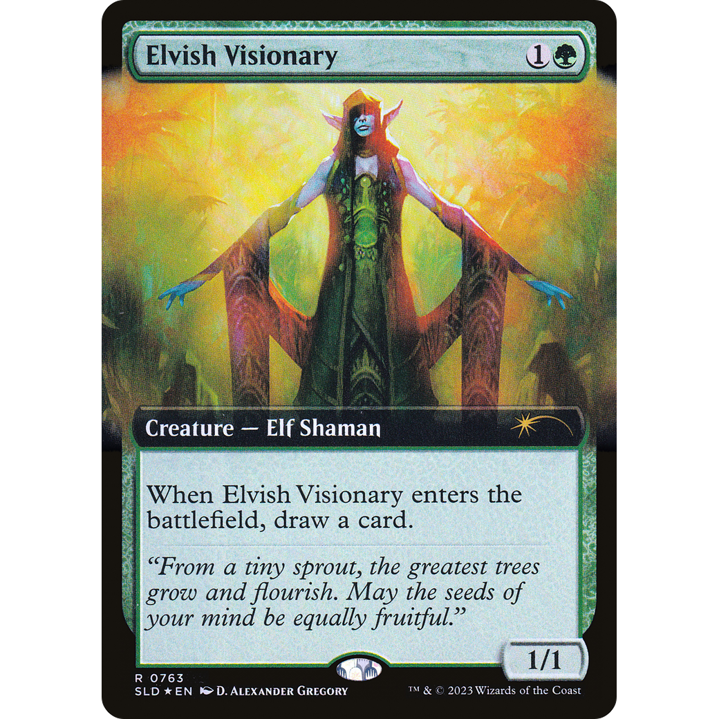 Elvish Visionary (Extended Art) (SLD-763) - Secret Lair Drop: (Extended Art) Foil