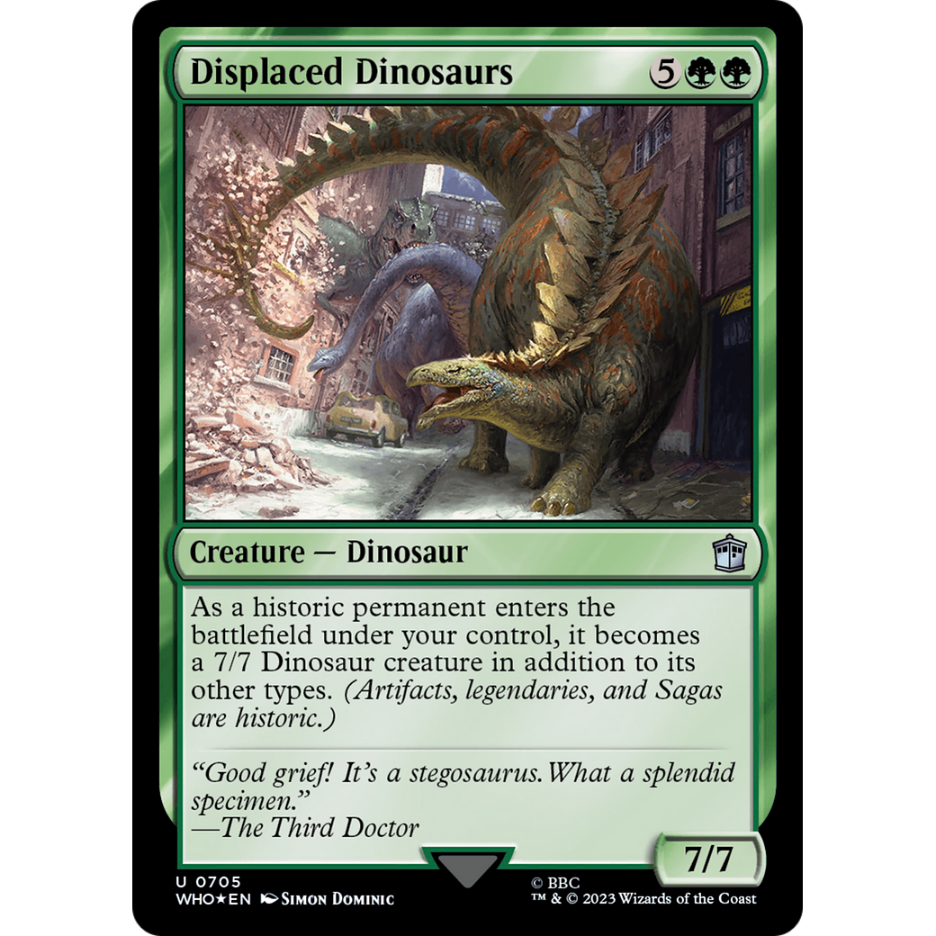 Displaced Dinosaurs (Surge Foil) (WHO-705) - Doctor Who Foil