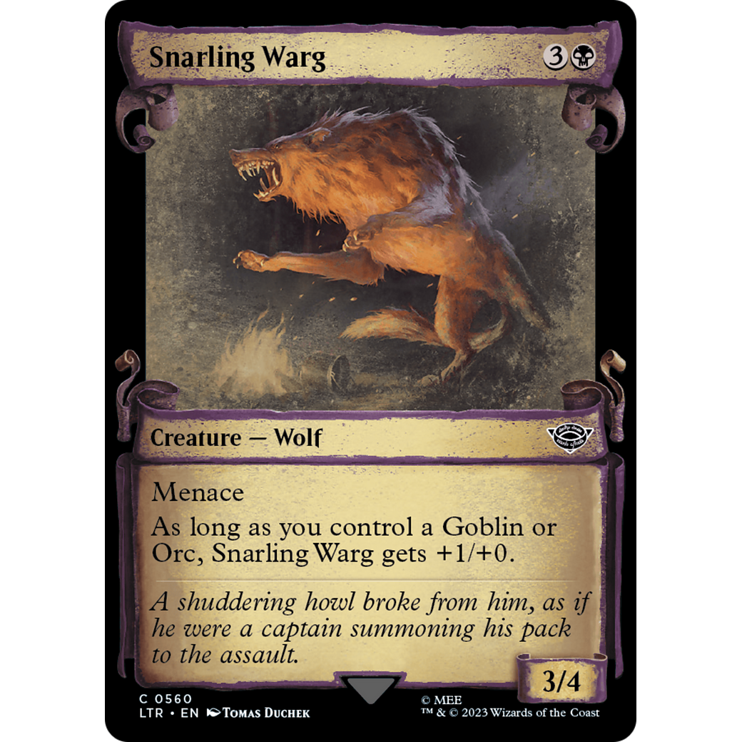 Snarling Warg (LTR-560) - The Lord of the Rings: Tales of Middle-earth: (Showcase) Foil