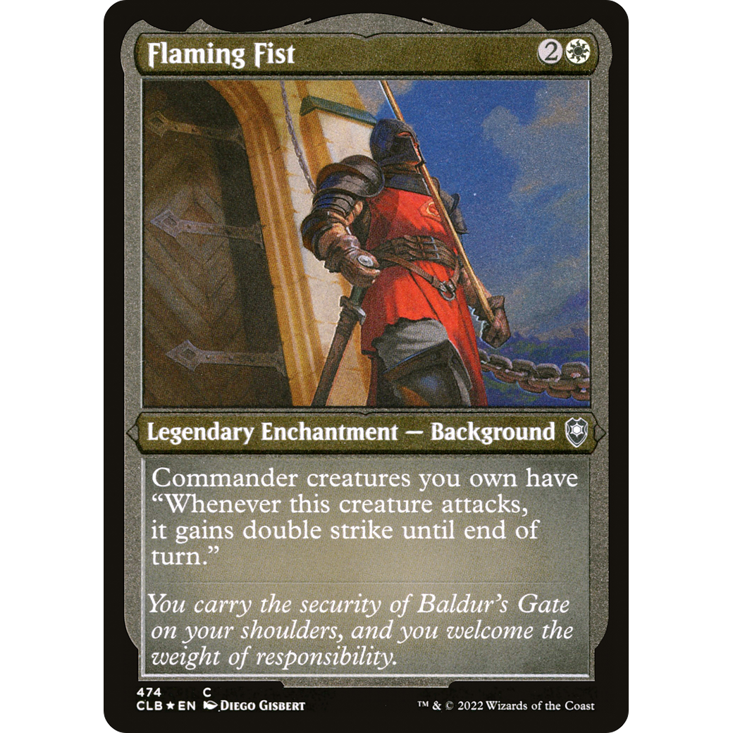 Flaming Fist (CLB-474) - Commander Legends: Battle for Baldur's Gate Etched Foil
