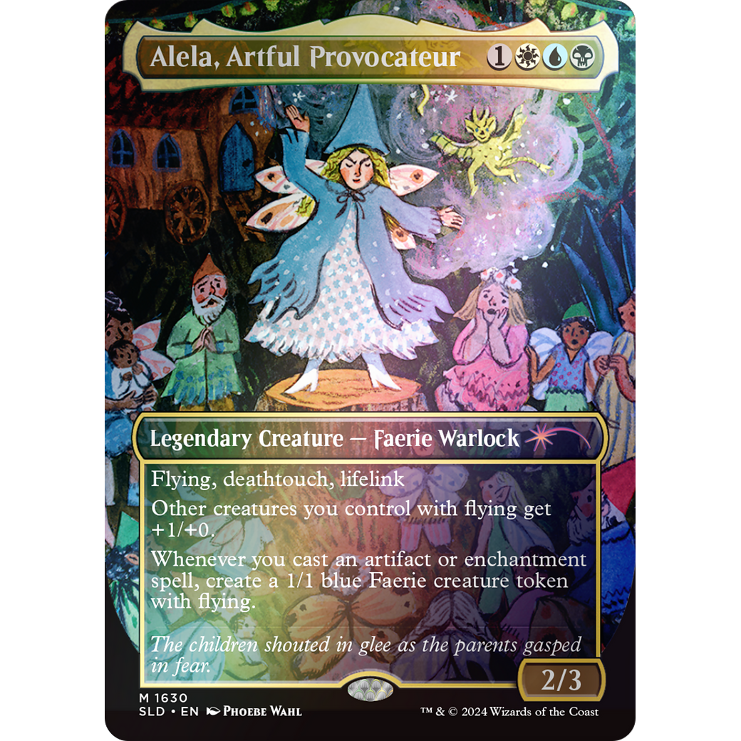 Alela, Artful Provocateur (1630) (Rainbow Foil) (SLD-1630) - Secret Lair Drop (Borderless) Foil