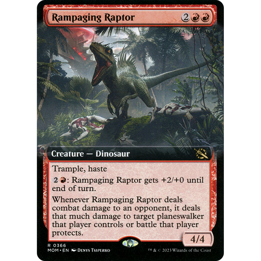 Rampaging Raptor (MOM-366) - March of the Machine: (Extended Art) Foil