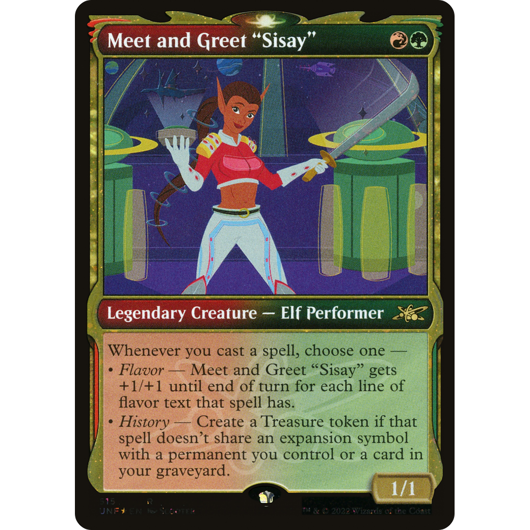 Meet and Greet "Sisay" (Showcase) (Galaxy Foil) (UNF-515) - Unfinity: (Showcase) Foil