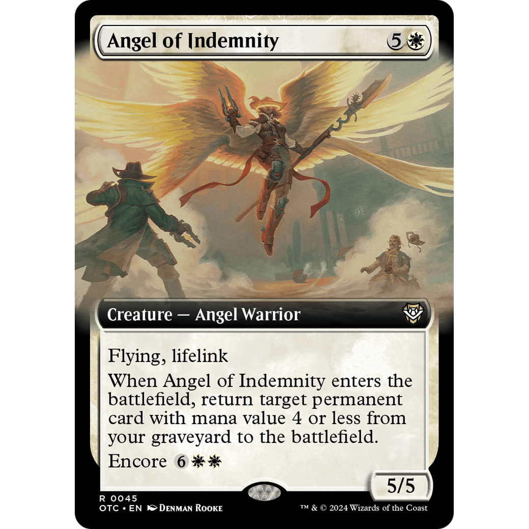 Angel of Indemnity (OTC-045) - Outlaws of Thunder Junction Commander: (Extended Art)