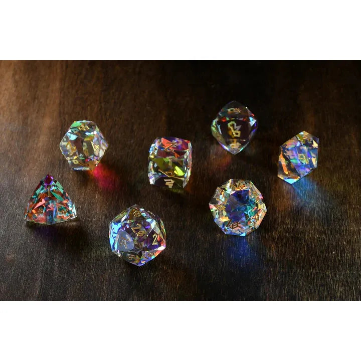 Misty Mountain - Diamond Prism - 7-set Multifaceted Glass Dice