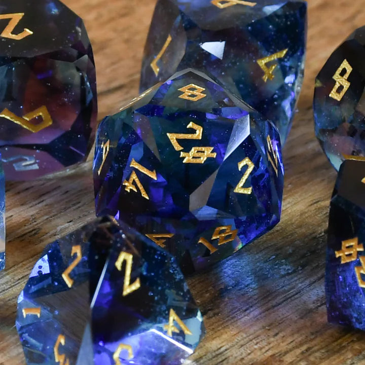 Misty Mountain - Enchanted Waters - 7-set Multifaceted Glass Dice