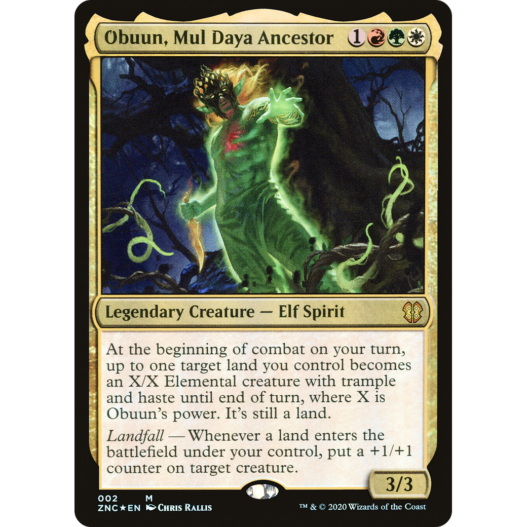 Obuun, Mul Daya Ancestor (ZNC-002) - Zendikar Rising Commander Foil
