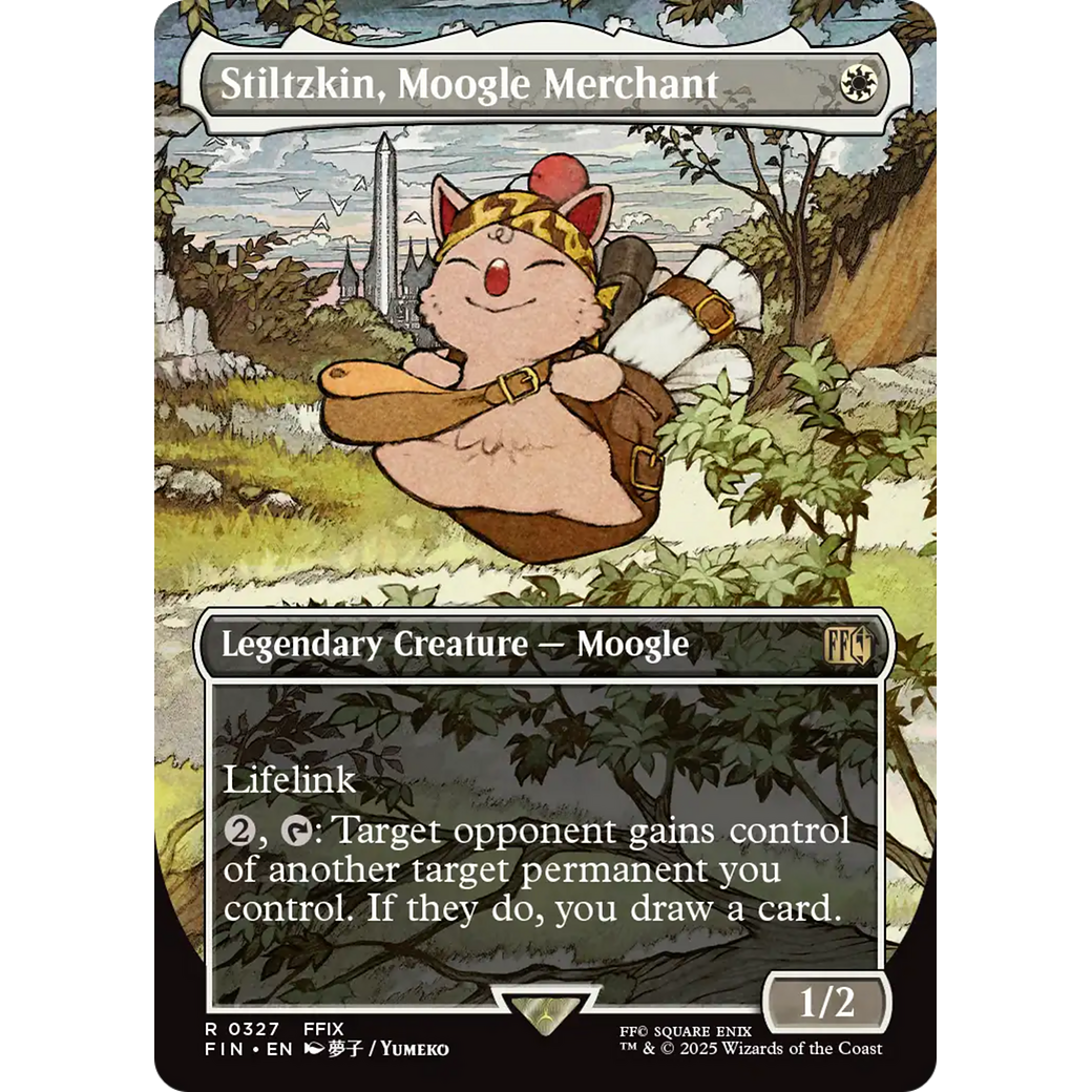Stiltzkin, Moogle Merchant (Borderless) (FIN-327) - FINAL FANTASY (Borderless) Foil