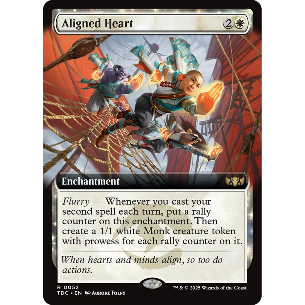 Aligned Heart (TDC-052) - Commander: Tarkir: Dragonstorm: (enchantment, Extended Art)
