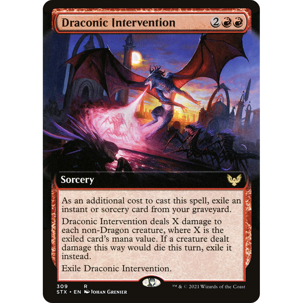 Draconic Intervention (Extended Art) (STX-309) - Strixhaven: School of Mages: (Extended Art)