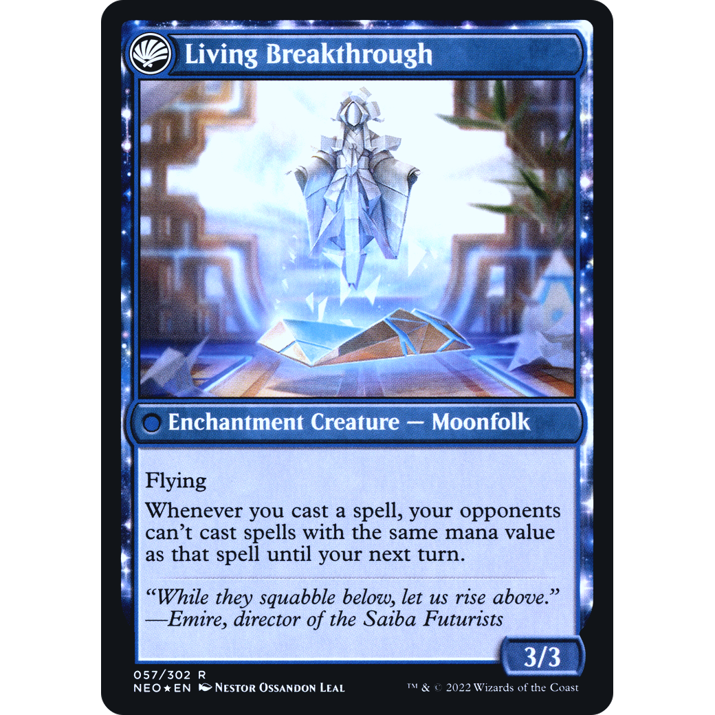 Inventive Iteration // Living Breakthrough (PRE-57S) - Kamigawa: Neon Dynasty Promos: (fandfc, enchantment) Foil
