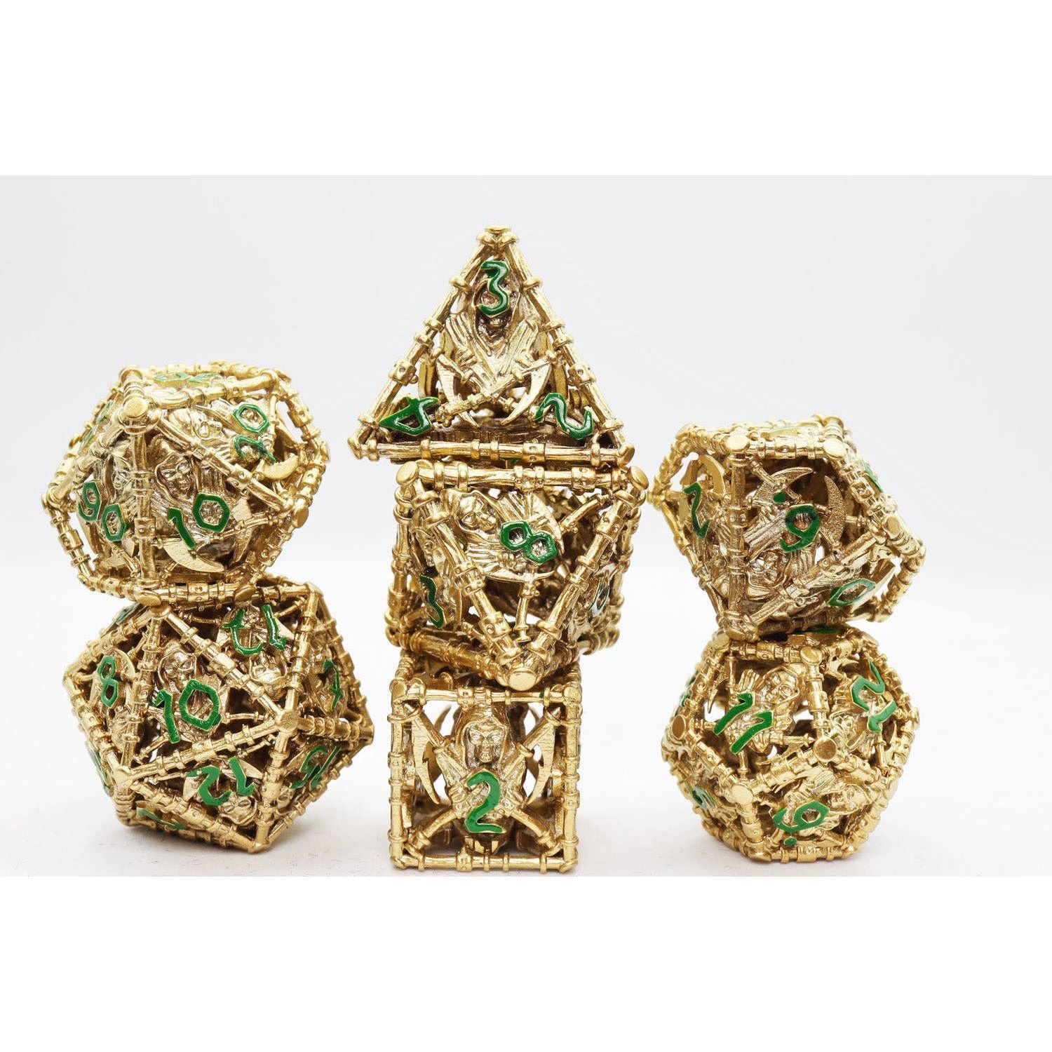 Grim Scythe: Gold - Metal RPG Dice Set