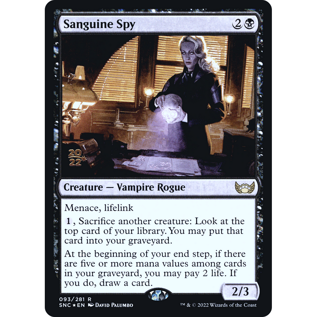 Sanguine Spy (PRE-093) - Streets of New Capenna Promos Foil