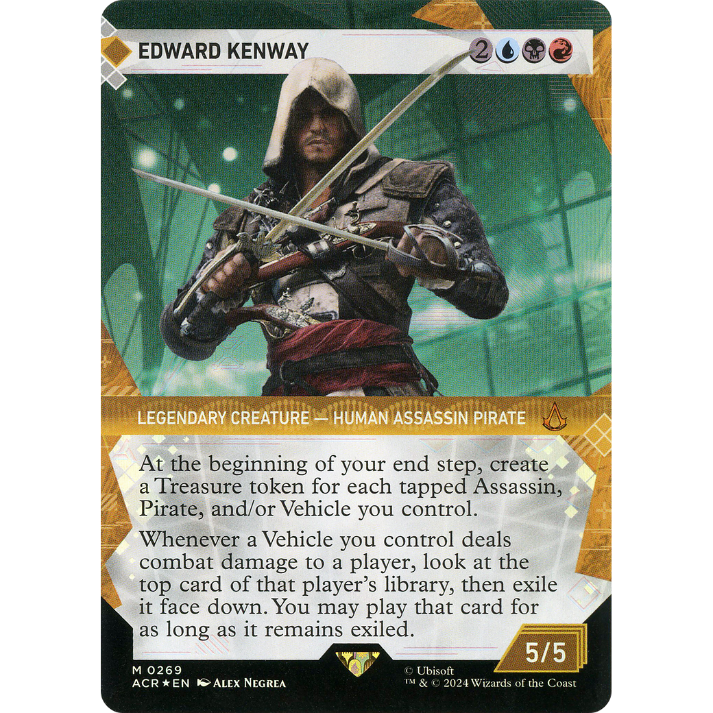 Edward Kenway (Showcase) (Textured Foil) (ACR-269) - Assassin's Creed: (Showcase) (Borderless) Foil