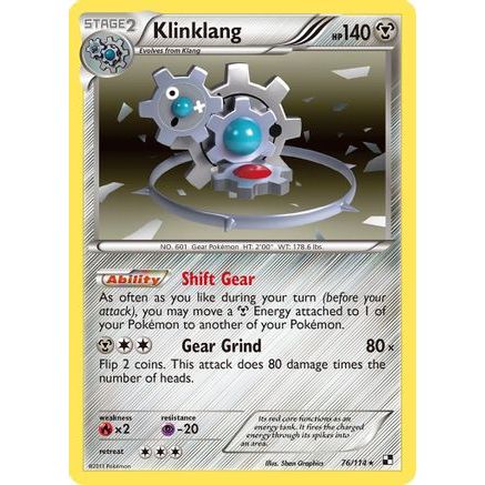 Klinklang 76/114 - Black and White Reverse Holofoil