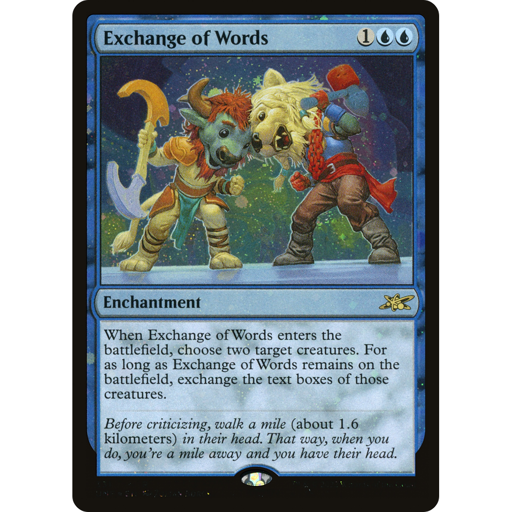 Exchange of Words (Galaxy Foil) (UNF-331) - Unfinity Foil
