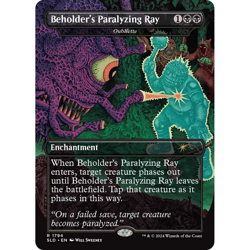 Beholder's Paralyzing Ray - Oubliette (SLD-1794) - Secret Lair Drop / Beholder's Paralyzing Ray (Borderless)