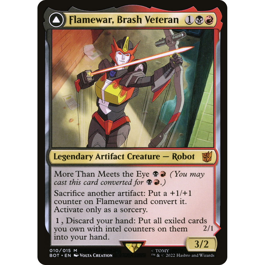 Flamewar, Brash Veteran (BOT-010) - Transformers: (convertdfc) Foil