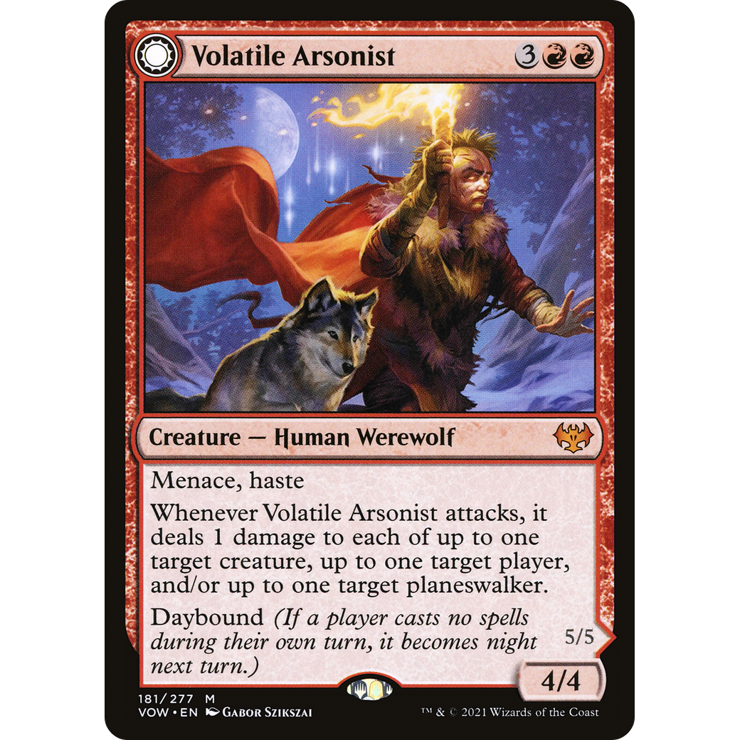 Volatile Arsonist (VOW-181) - Innistrad: Crimson Vow: (Double Faced Transform) Foil