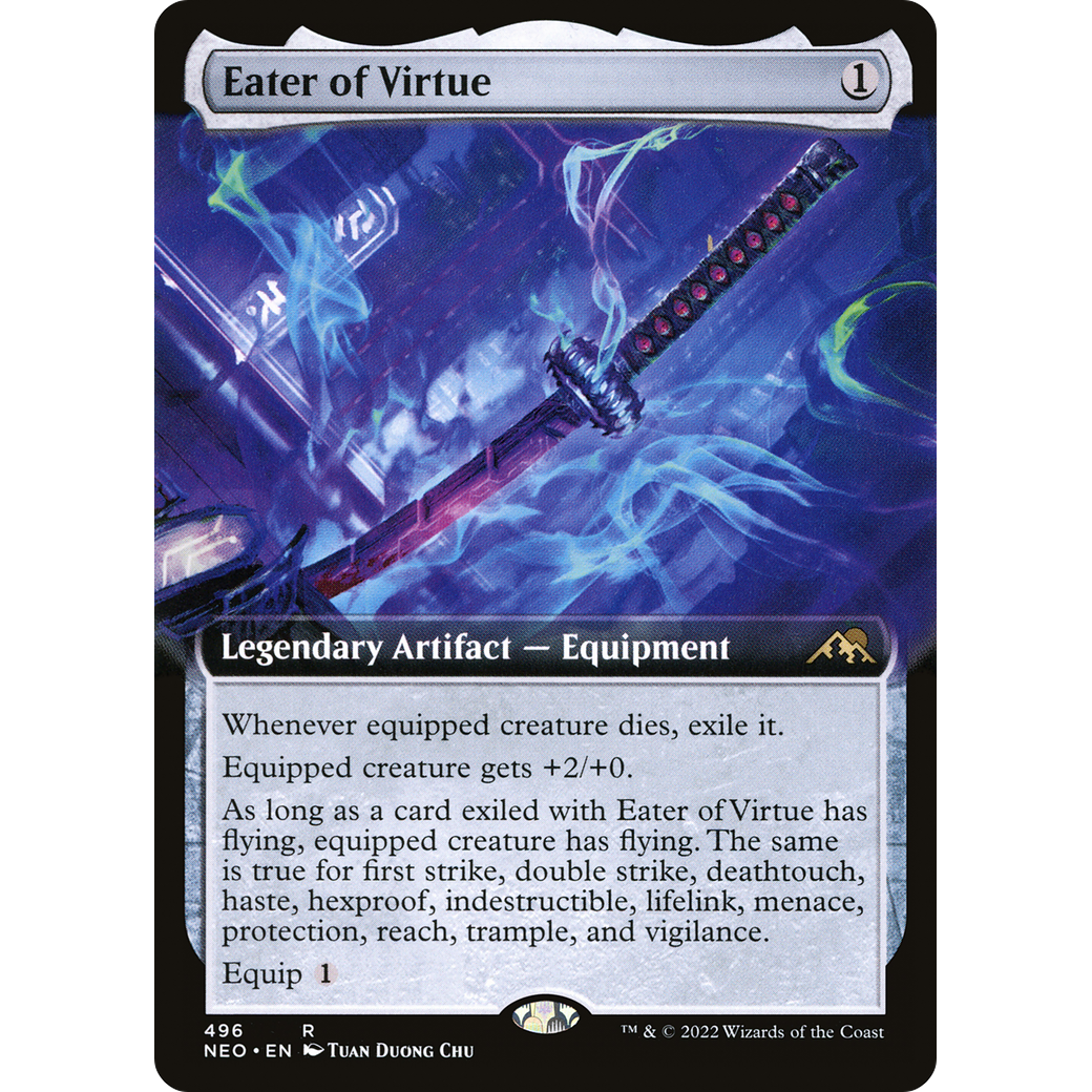 Eater of Virtue (NEO-496) - Kamigawa: Neon Dynasty: (Extended Art) Foil