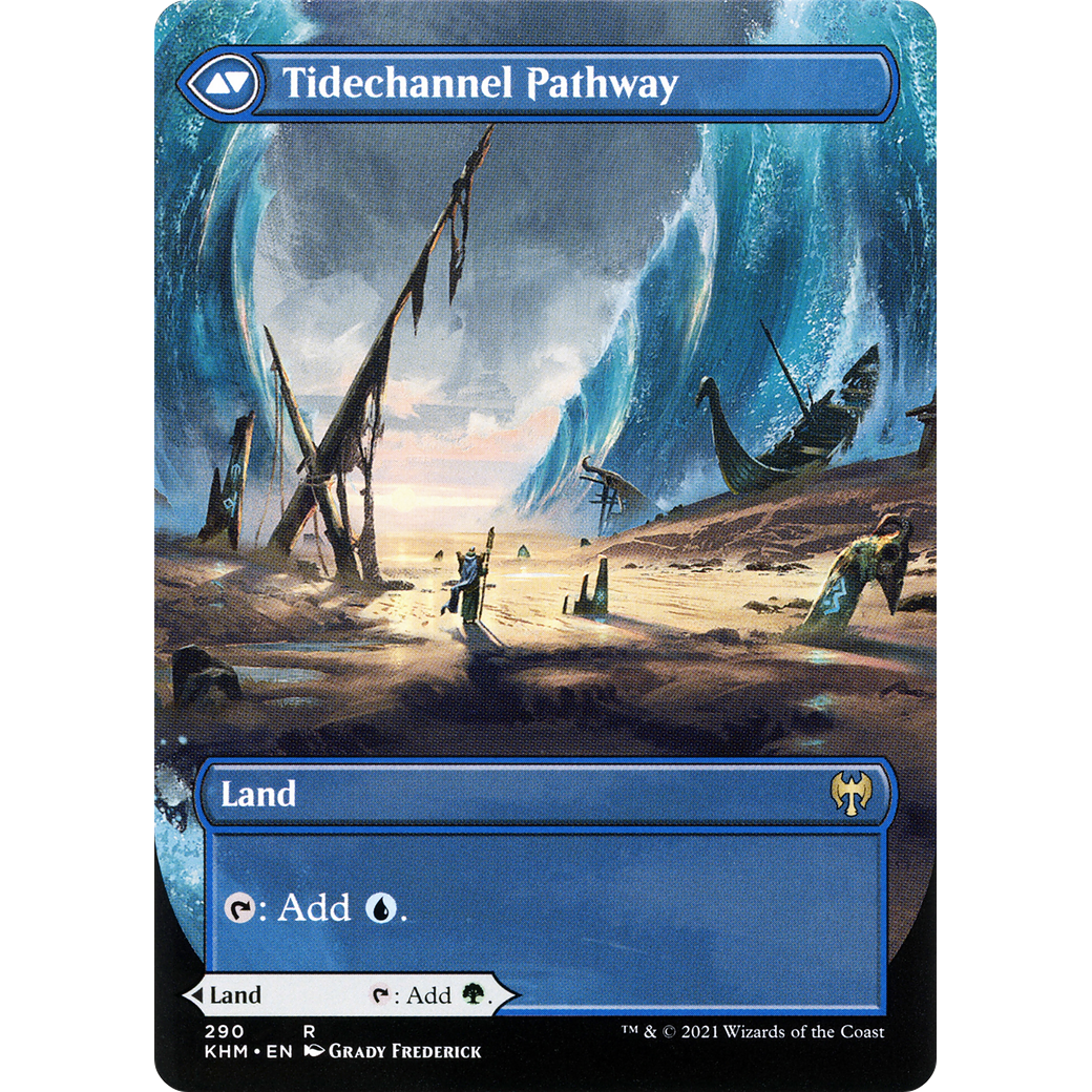 Barkchannel Pathway (Borderless) (KHM-290) - Kaldheim: (Showcase) (Borderless) Foil