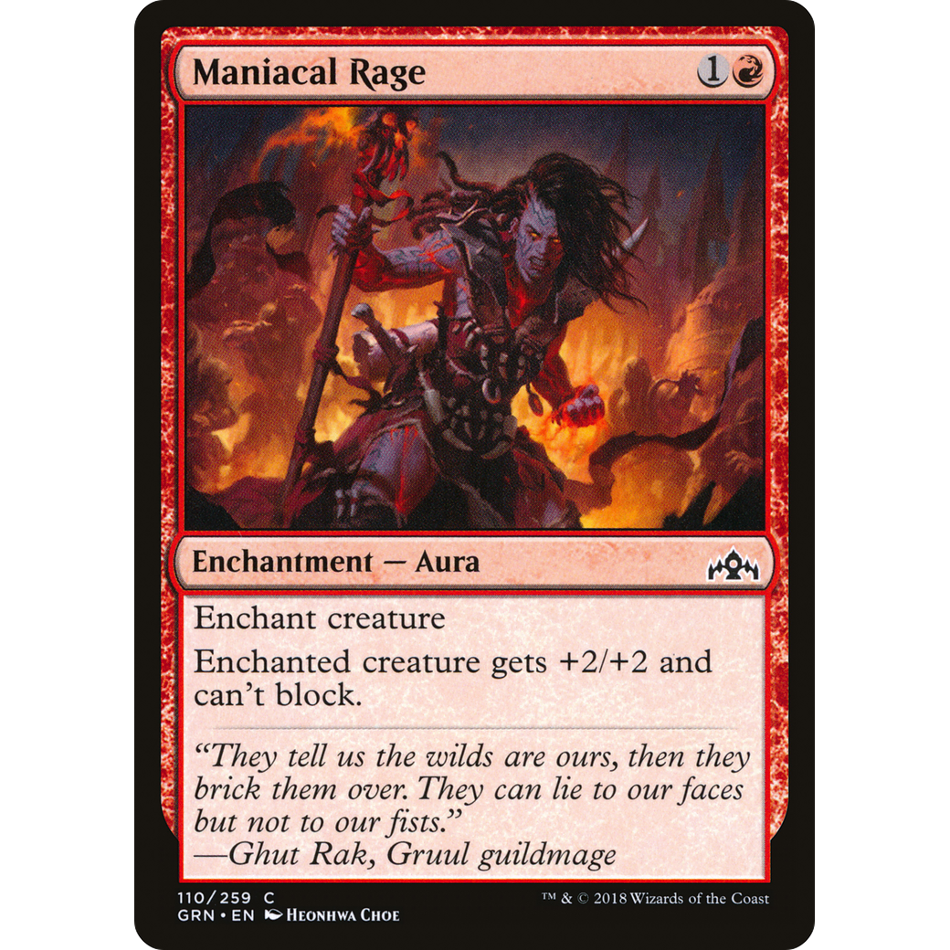 Maniacal Rage (GRN-110) - Guilds of Ravnica Foil