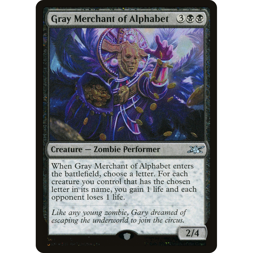 Gray Merchant of Alphabet (Galaxy Foil) (UNF-361) - Unfinity Foil
