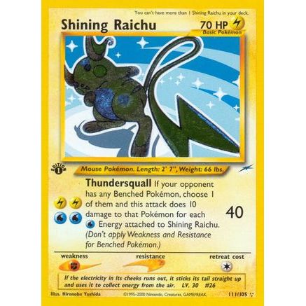 Shining Raichu 111/105 - Neo Destiny 1st Edition Holofoil