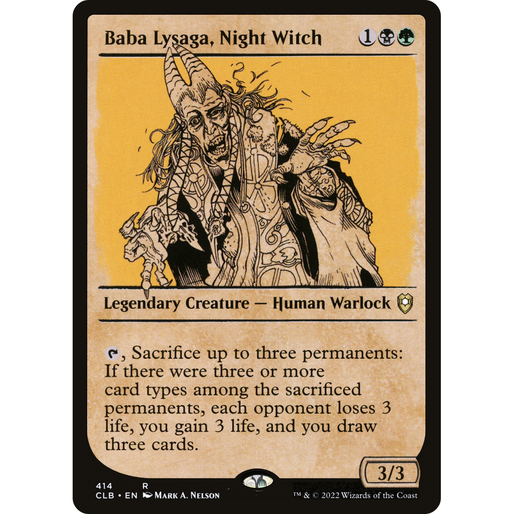 Baba Lysaga, Night Witch (CLB-414) - Commander Legends: Battle for Baldur's Gate: (Showcase) Foil