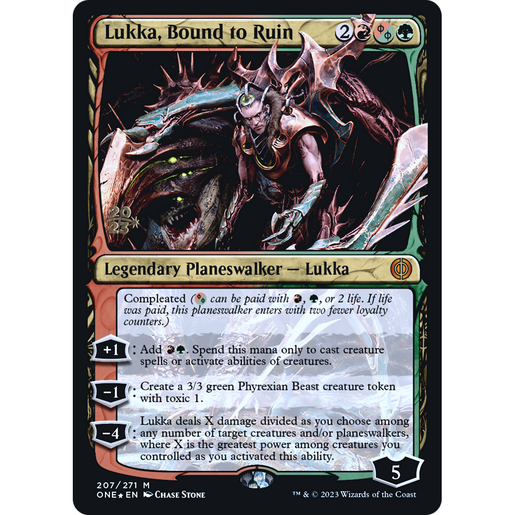 Lukka, Bound to Ruin (PRE-207S) - Phyrexia: All Will Be One Promos Foil