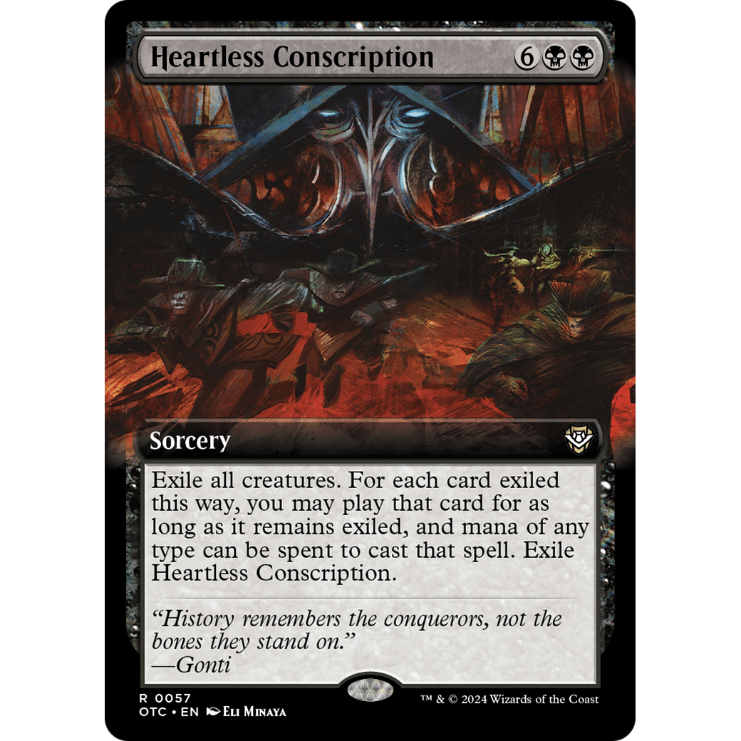 Heartless Conscription (OTC-057) - Outlaws of Thunder Junction Commander: (Extended Art)