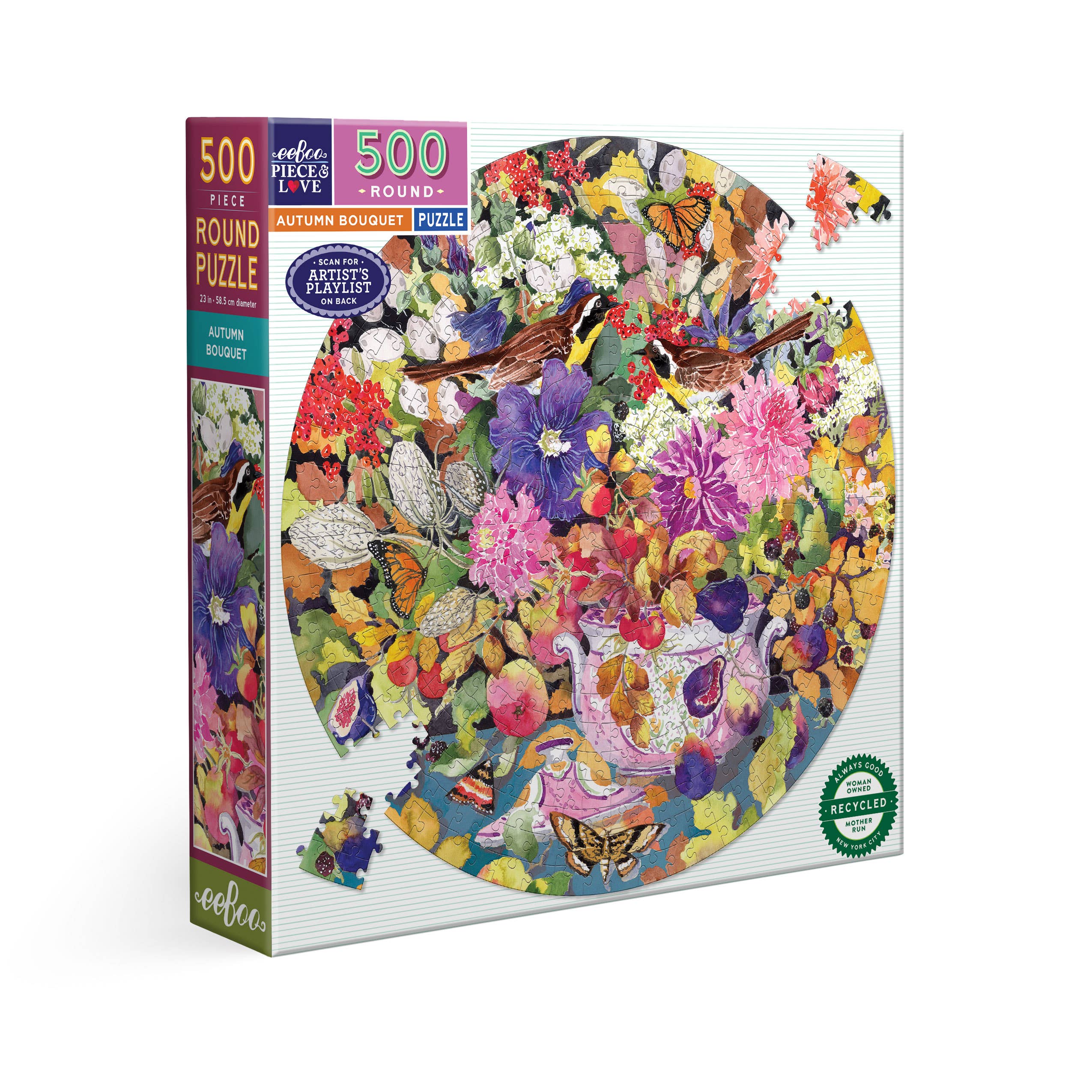 Autumn Bouquet 500pc Round Puzzle