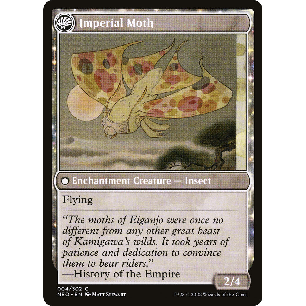 Befriending the Moths // Imperial Moth (NEO-004) - Kamigawa: Neon Dynasty: (fandfc, enchantment) Foil