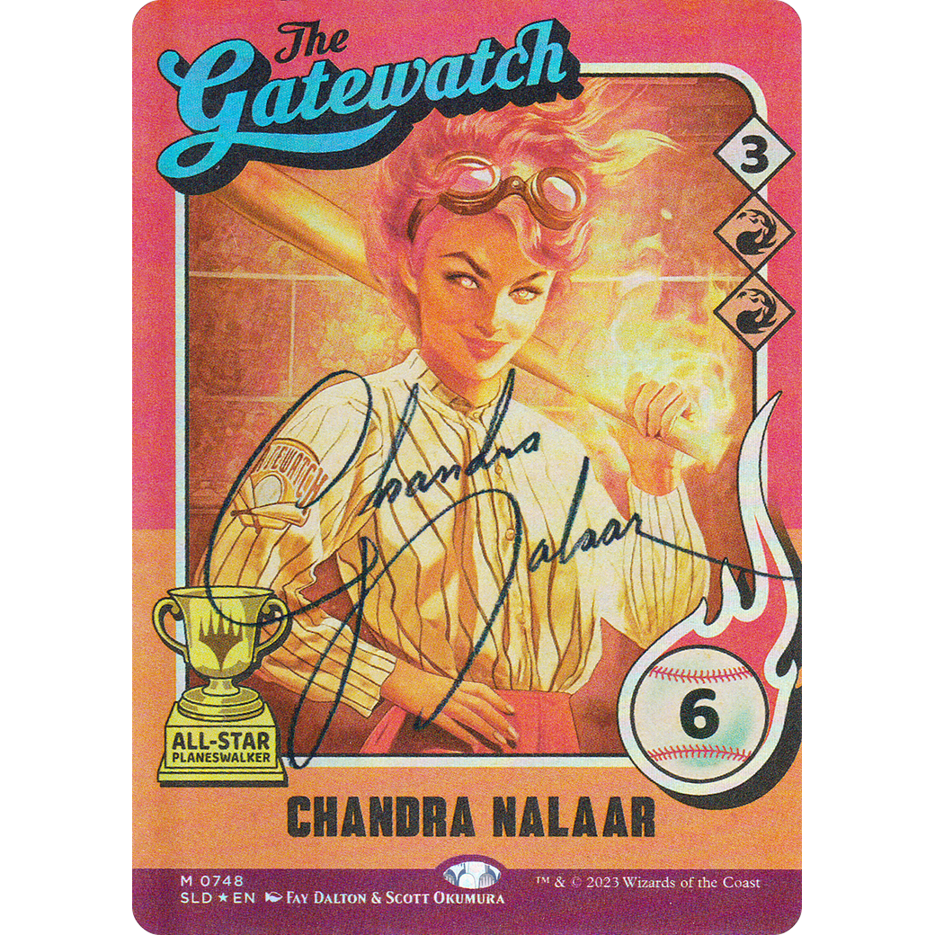 Chandra Nalaar (748) (Autographed) (SLD-748) - Secret Lair Drop: (Full Art) (Borderless) Foil