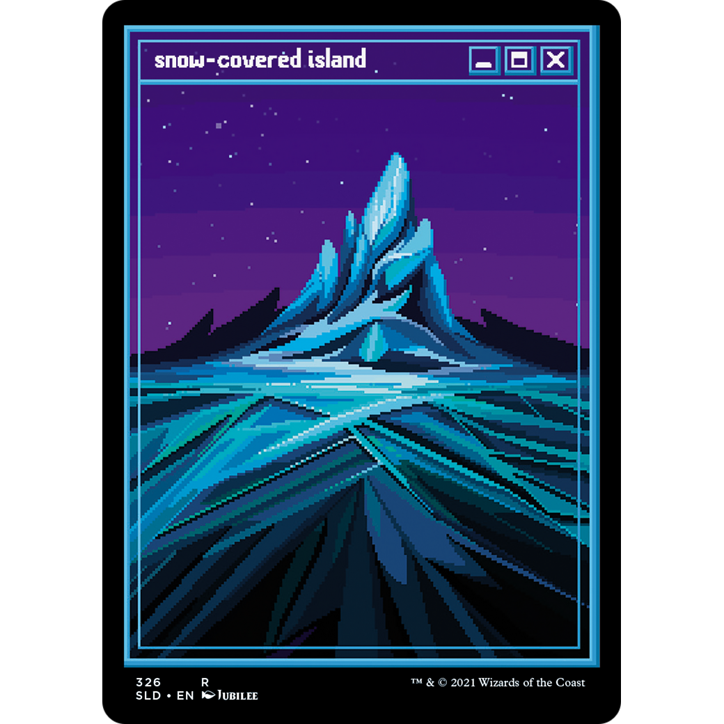 Snow-Covered Island (PixelSnowLands.jpg) (SLD-326) - Secret Lair Drop Foil