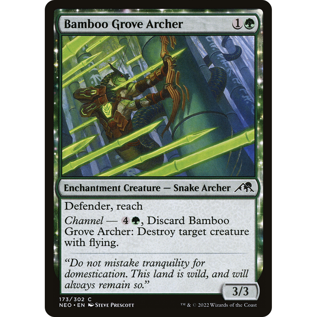 Bamboo Grove Archer (NEO-173) - Kamigawa: Neon Dynasty: (enchantment)