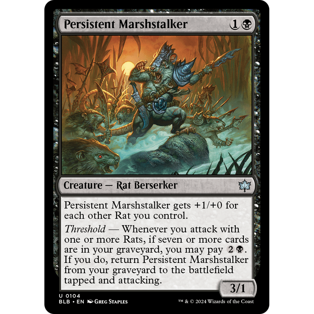 Persistent Marshstalker (BLB-104) - Bloomburrow Foil
