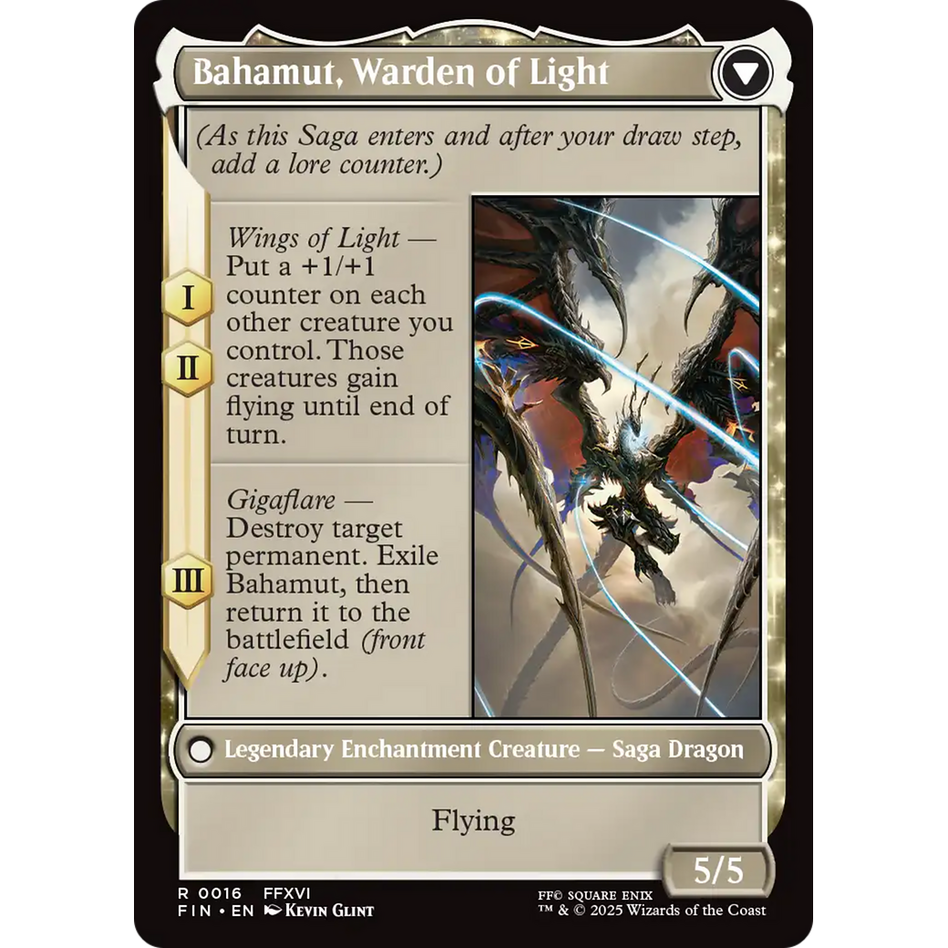 Dion, Bahamut's Dominant // Bahamut, Warden of Light (FIN-016) - FINAL FANTASY: (enchantment)