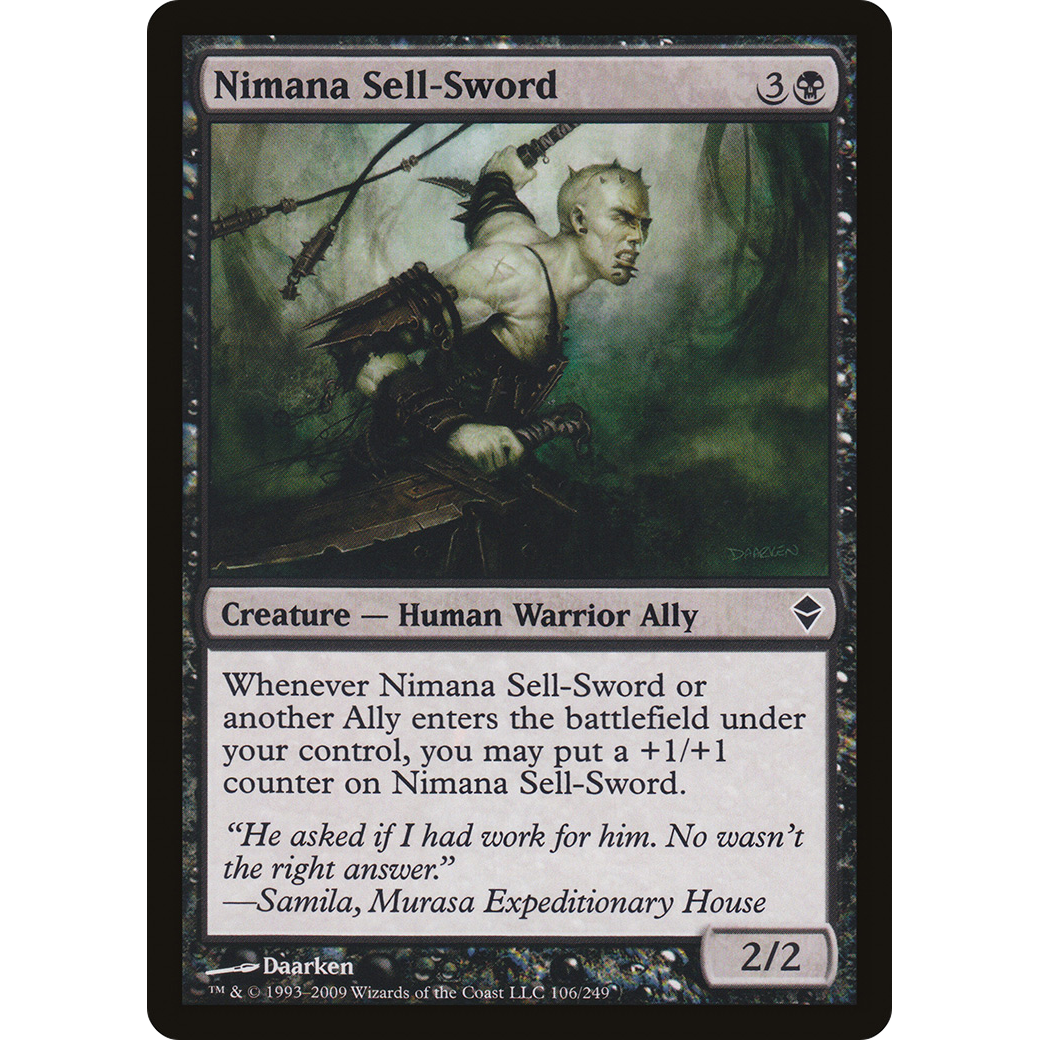 Nimana Sell-Sword (ZEN-106) - Zendikar Foil